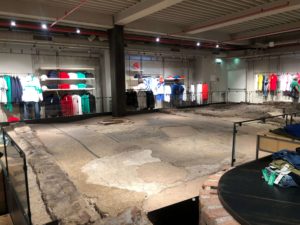 Benetton store with archeological ruins