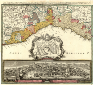 Republic of Genoa map by Homann Erben 