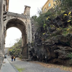 Image of the lava that threatened to destroy the main building in 1669 